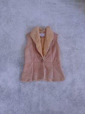 Suede Shearling Lined Vest